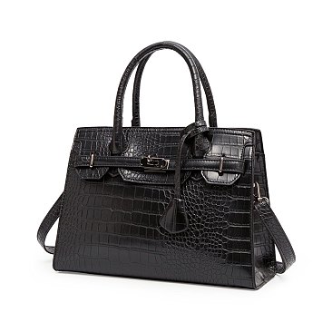 3-IN-1 Crocodile Pattern Satchel, Cross-body Set & Clutch