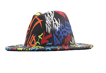 Graffiti Abstract Design Fedora Hat