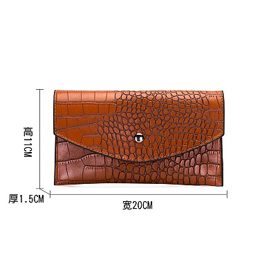 3-IN-1 Crocodile Pattern Satchel, Cross-body Set & Clutch