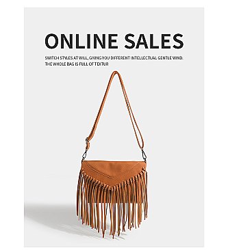 Fringed Flap Cross Body Messenger