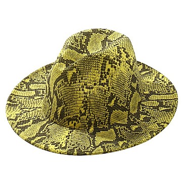 TRENDY SNAKE PRINT FEDORA HAT