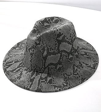 TRENDY SNAKE PRINT FEDORA HAT