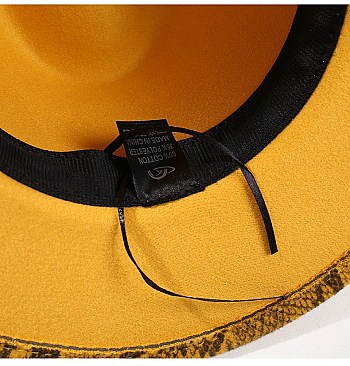 TRENDY SNAKE PRINT FEDORA HAT