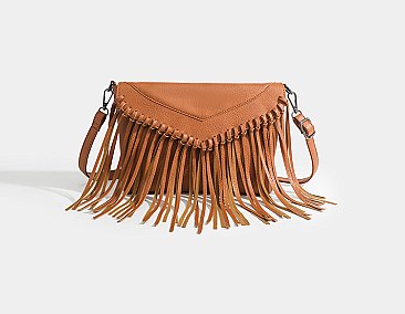 Fringed Flap Cross Body Messenger