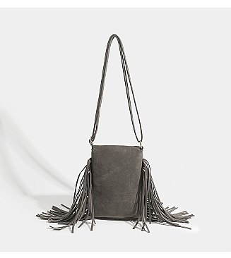 Fringed Flap Cell-Phone Holder Cross-Body