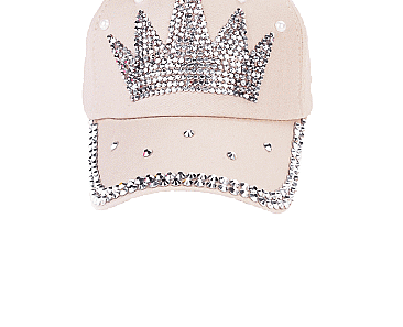 Rhinestone Crystal Crown Denim Cap