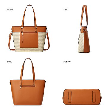 Fashion 3-in-1 Staw Shopper Set