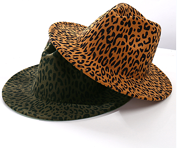 QUALITY LEOPARD PRINT FEDORA HAT