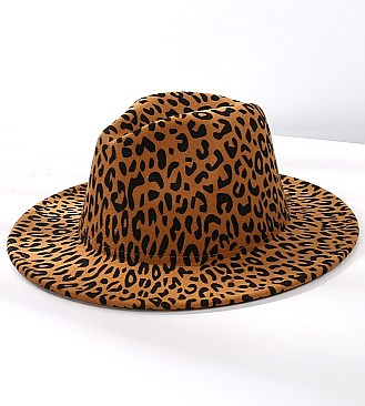 QUALITY LEOPARD PRINT FEDORA HAT