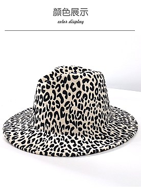 QUALITY LEOPARD PRINT FEDORA HAT