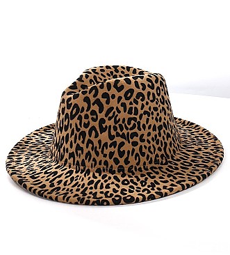 QUALITY LEOPARD PRINT FEDORA HAT