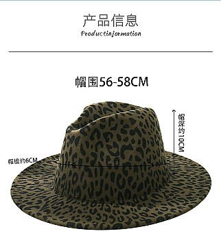 QUALITY LEOPARD PRINT FEDORA HAT