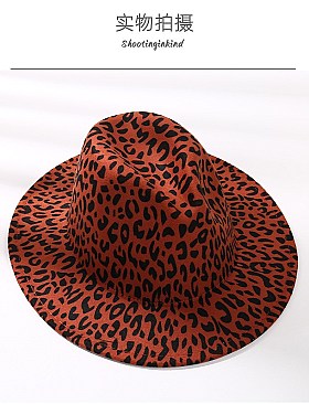 QUALITY LEOPARD PRINT FEDORA HAT