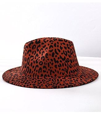 QUALITY LEOPARD PRINT FEDORA HAT