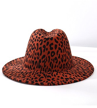 QUALITY LEOPARD PRINT FEDORA HAT