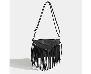 Fringed Flap Cross Body Messenger