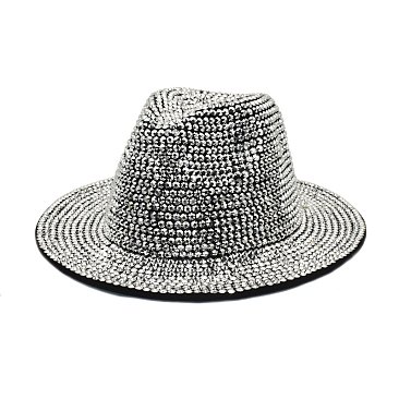 Stylish Rhinestone Fedora Hat