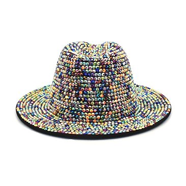 Stylish Rhinestone Fedora Hat