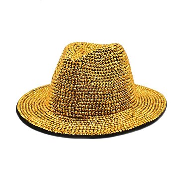 Stylish Rhinestone Fedora Hat