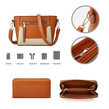 Fashion 3-in-1 Staw Shopper Set