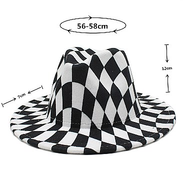 Classic Checkered Fedora Hats