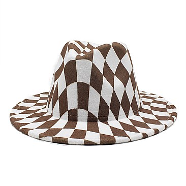 Classic Checkered Fedora Hats