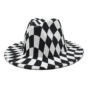 Classic Checkered Fedora Hats