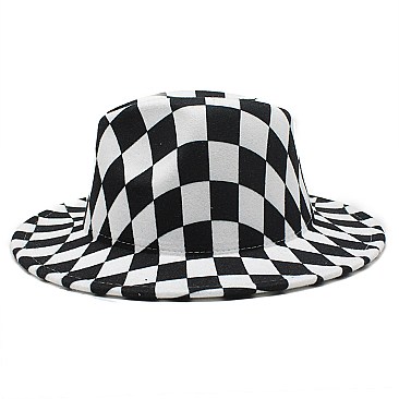 Classic Checkered Fedora Hats