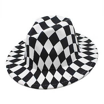 Classic Checkered Fedora Hats