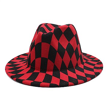 Classic Checkered Fedora Hats