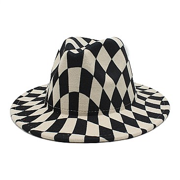 Classic Checkered Fedora Hats