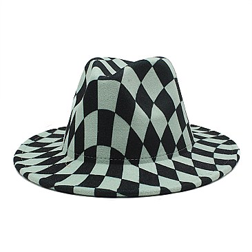 Classic Checkered Fedora Hats