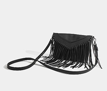 Fringed Flap Cross Body Messenger