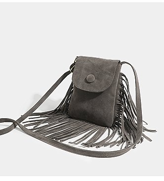 Fringed Flap Cell-Phone Holder Cross-Body