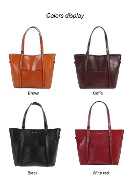 Genuine Leather Smooth Tote Bag