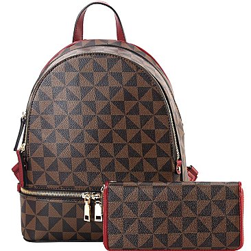 Monogram Fashion Backpack Wallet SET MH-007-7285W