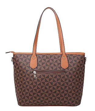 STYLISH 2 IN 1 MONOGRAM TOTE BAG WALLET SET