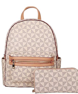 2 IN 1 TRIANGULAR DESIGN CHECK BACKPACK