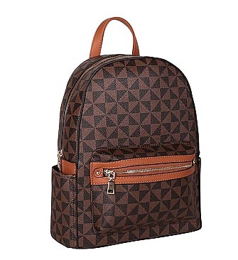 2 IN 1 TRIANGULAR DESIGN CHECK BACKPACK
