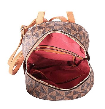 2 IN 1 TRIANGULAR DESIGN CHECK BACKPACK