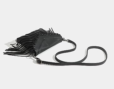 Fringed Flap Cross Body Messenger