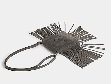 Fringed Flap Cel-Phone Holder Cross-Body