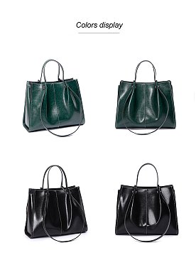Smooth Genuine Leather Satchel - Shoulder Bag