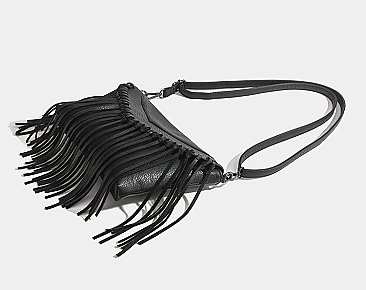 Fringed Flap Cross Body Messenger