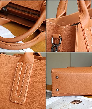 Genuine Leather Roomy Satchel Bag