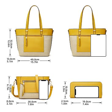 Fashion 3-in-1 Staw Shopper Set