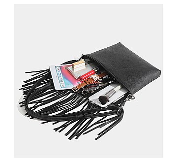 Fringed Flap Cross Body Messenger