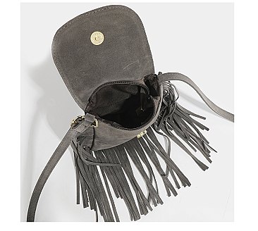 Fringed Flap Cell-Phone Holder Cross-Body