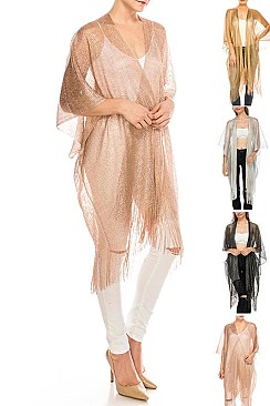 Pack of 12 Pieces Stylish Lurex Fringe Cardigan LAHN010