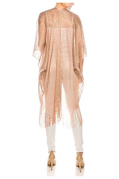 Pack of 12 Pieces Stylish Lurex Fringe Cardigan LAHN010